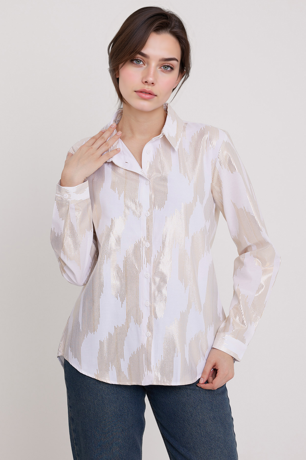 BDART Oversized Abstract Print Button-Front Shirt 2
