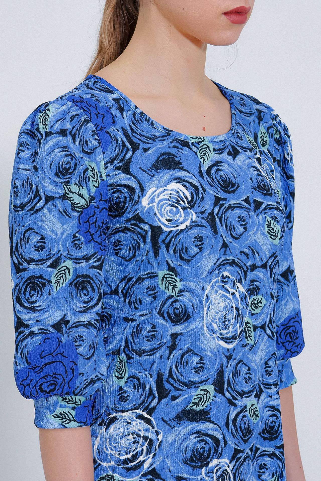 BDART Embroidered Floral Midi Dress with Three Quarter Sleeves 4