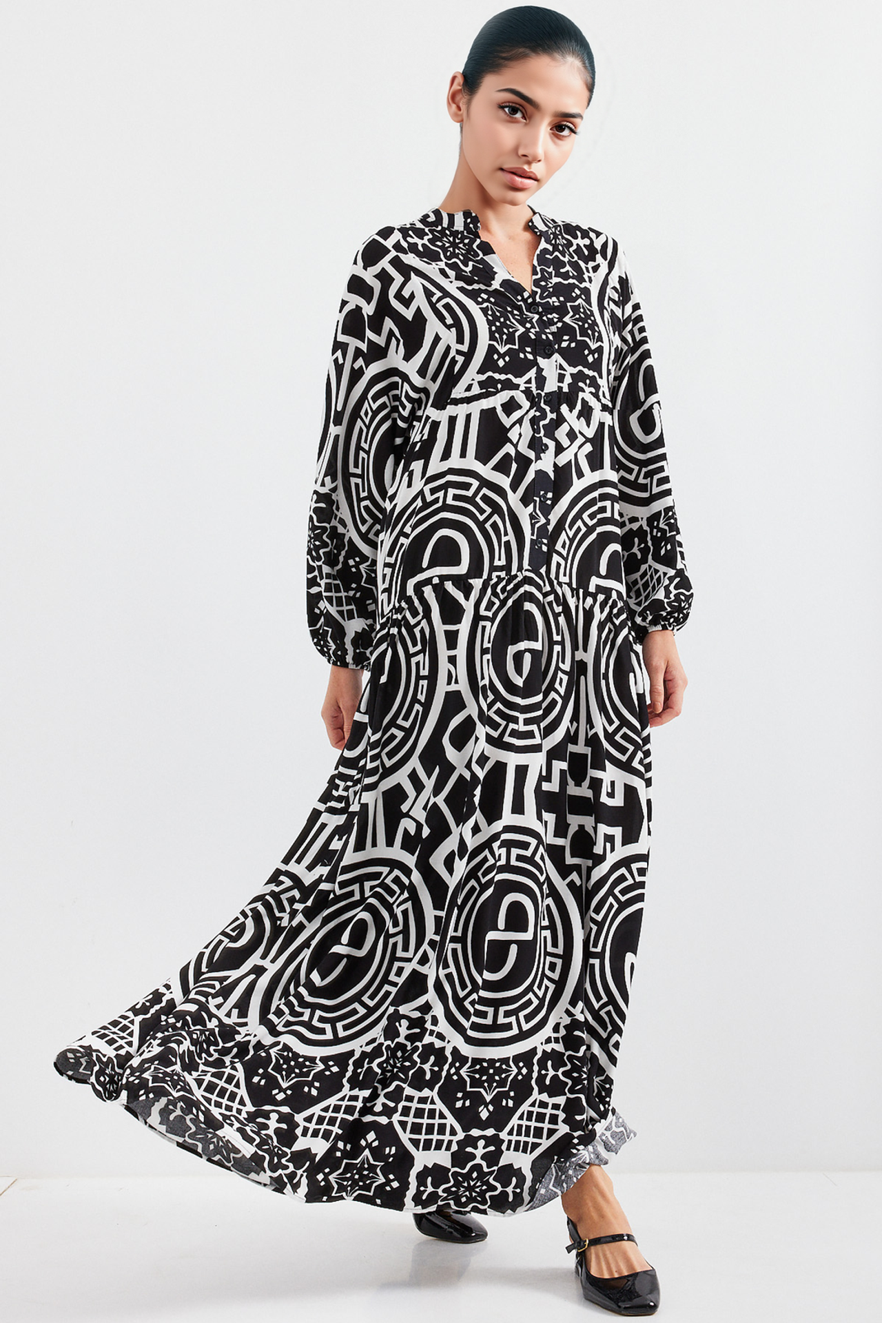 BDART Printed V-Neck Maxi Dress 3