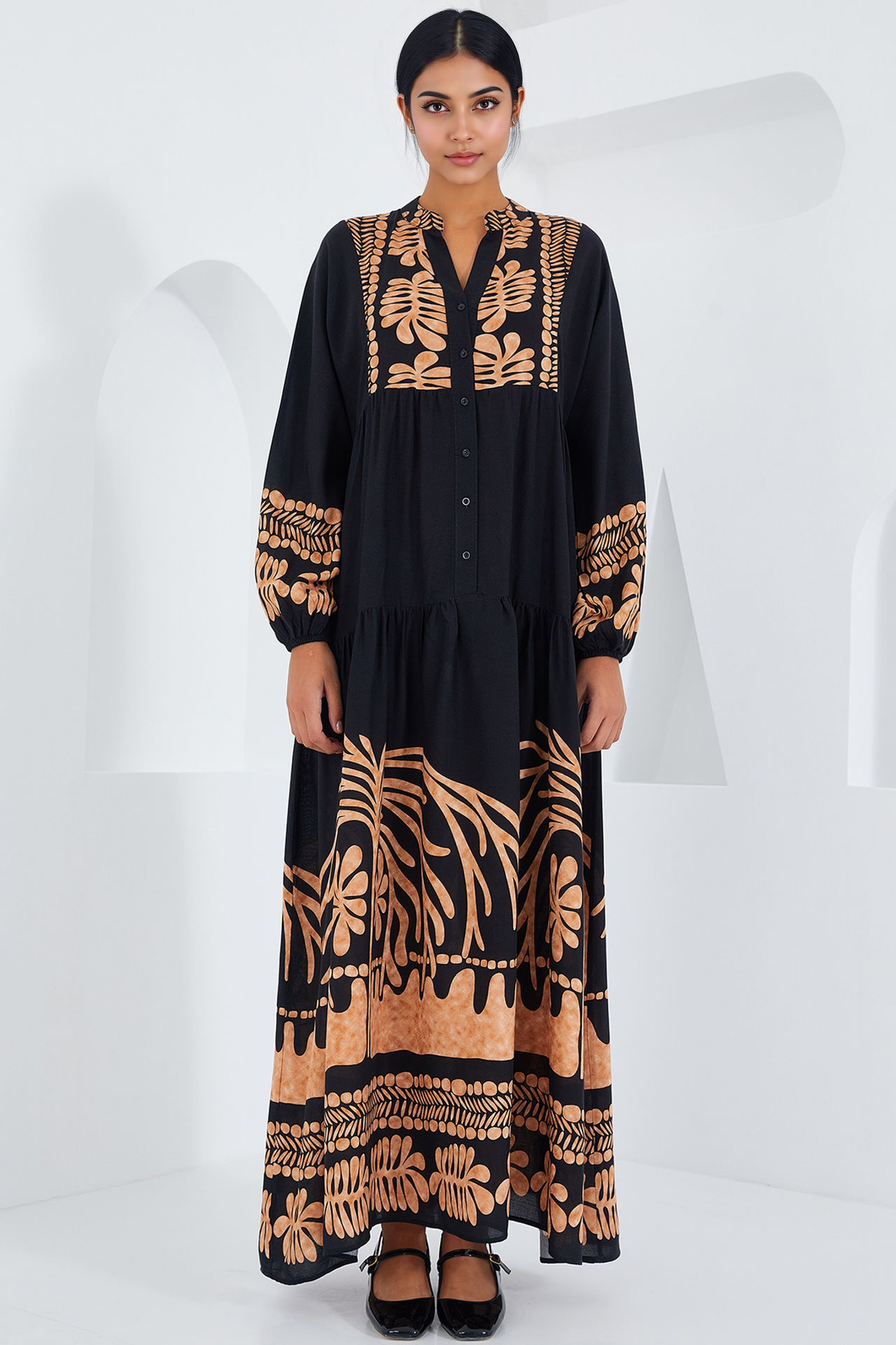BDART Printed V-Neck Maxi Dress 2