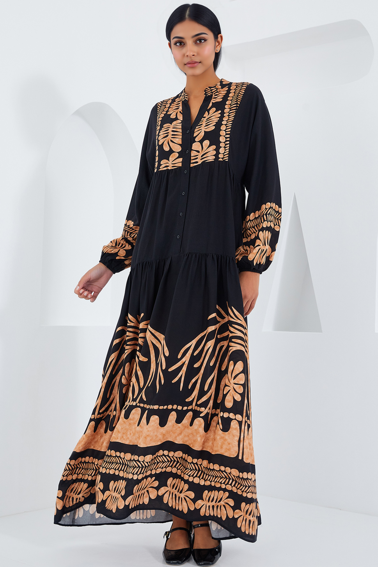 BDART Printed V-Neck Maxi Dress 3