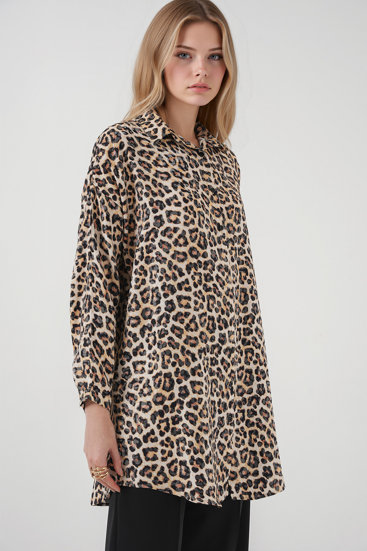 BDART Leopard Print Long Sleeve Button-Up Shirt 3