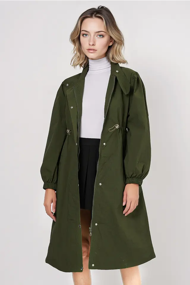 BDART Long Lined Trench Coat with Turndown Collar