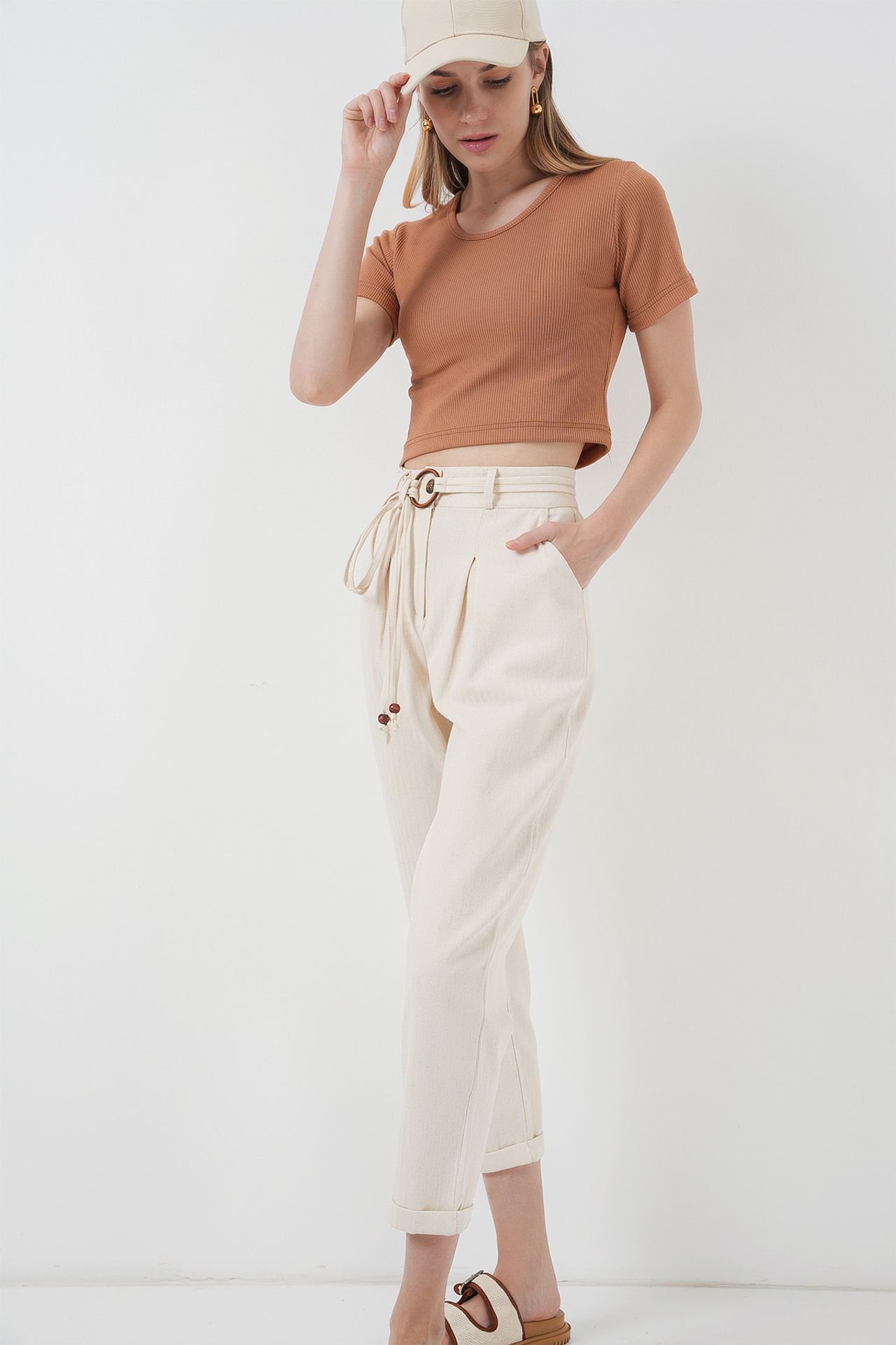 BDART Ankle Length Relaxed Fit Pants with Bow Tie 1