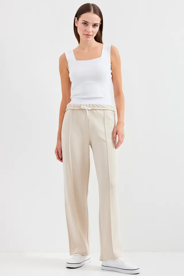 BDART Textured Cropped Wide Leg Jogger Pants