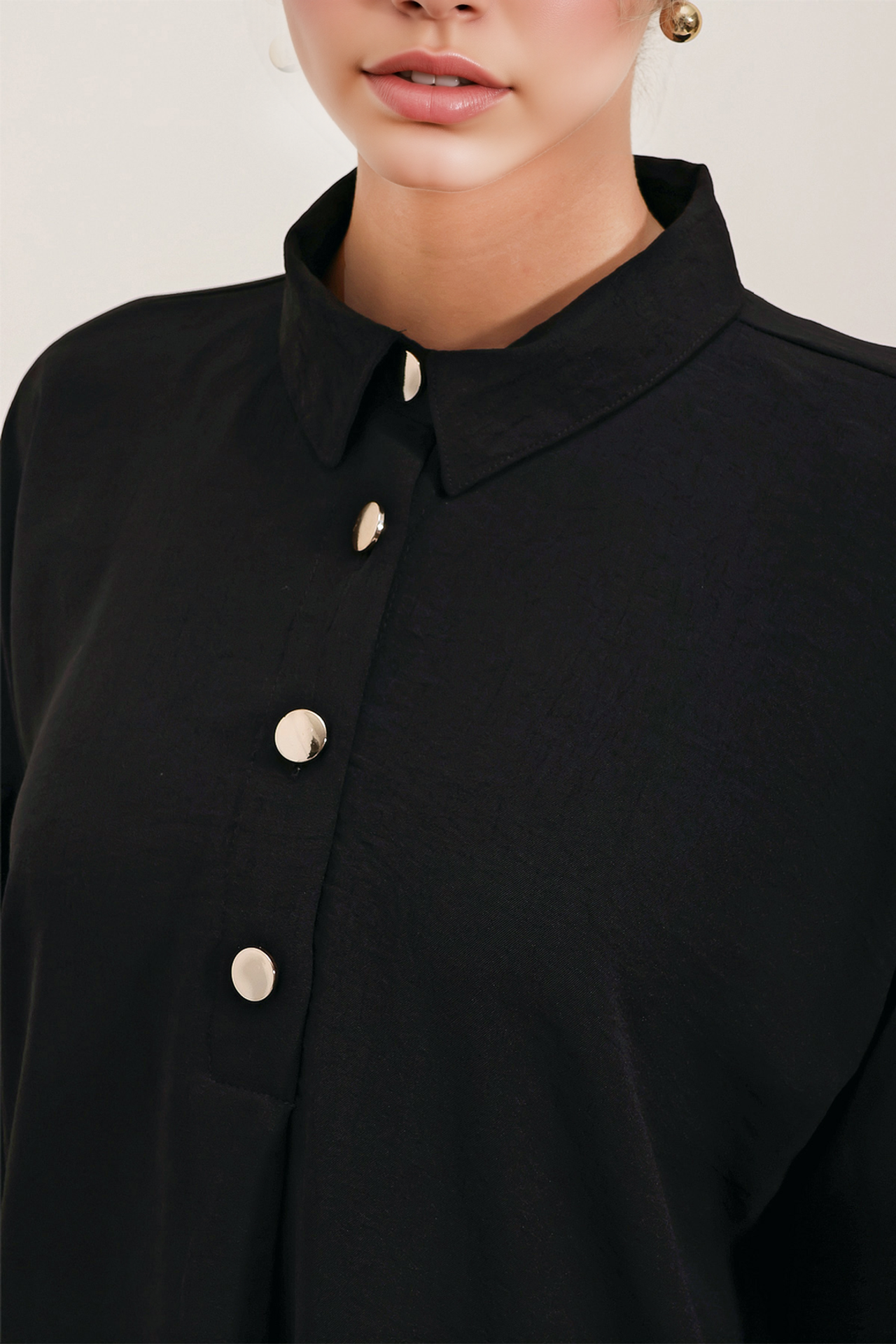 BDART Textured Long Sleeve Button-Up Shirt and Wide Leg Pants Set 3