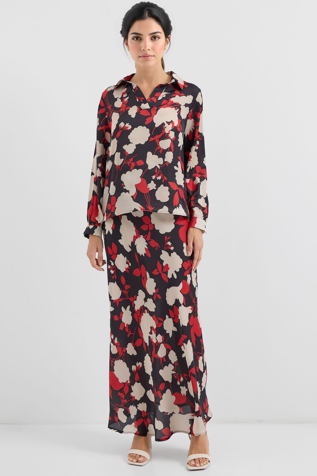 BDART Long Sleeve Floral Two-Piece Coord Set 1