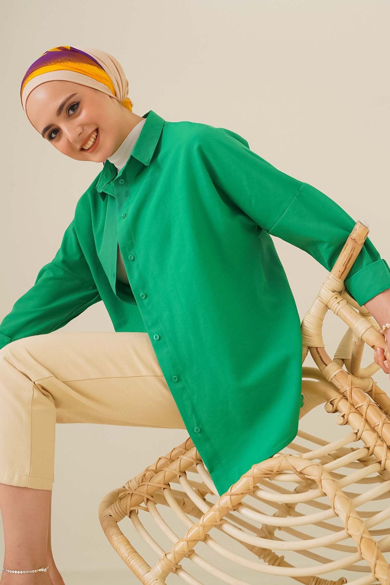 BDART Relaxed Fit Poplin Shirt with Button Closure 1