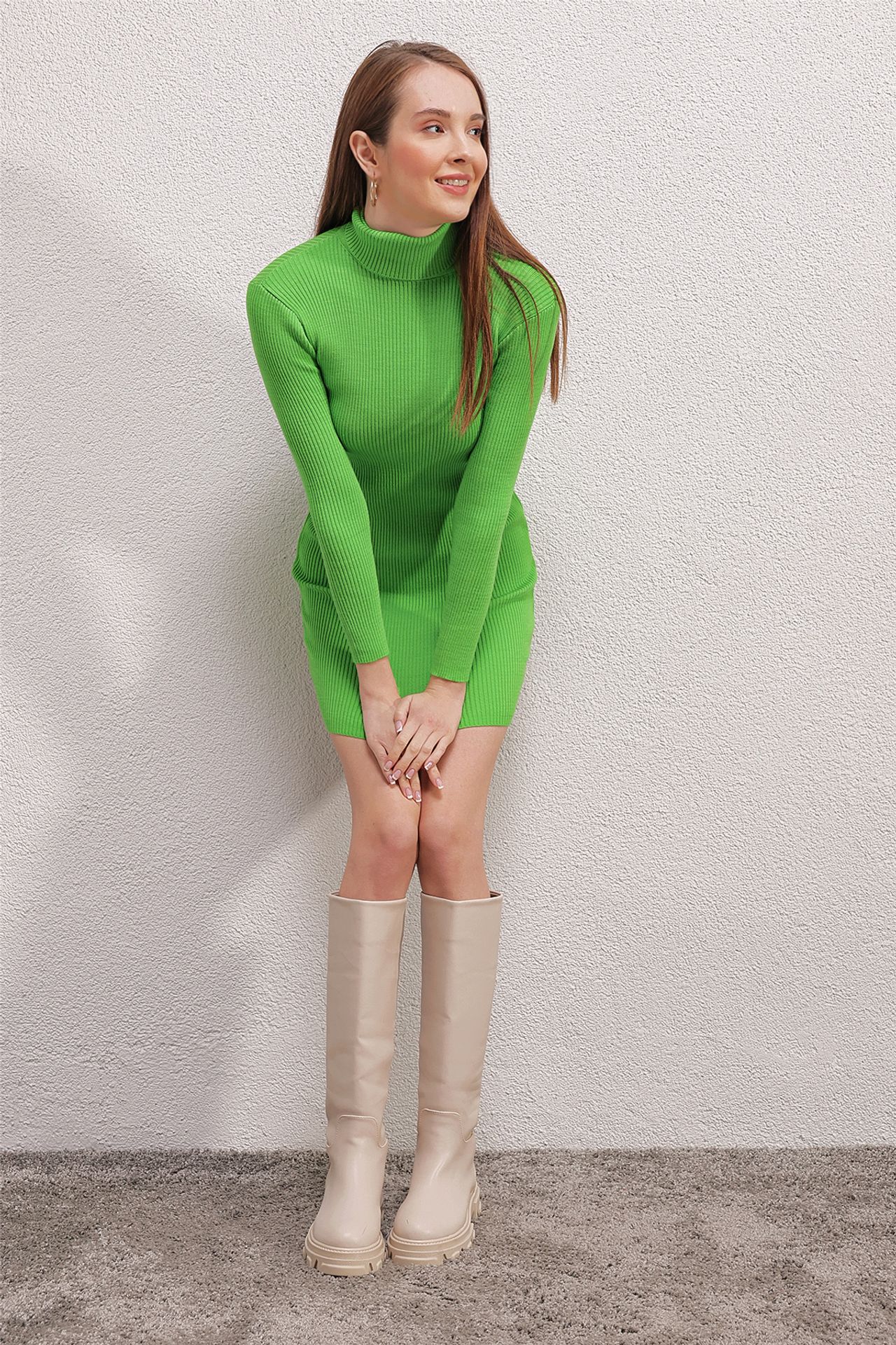 BDART Ribbed Turtleneck Mini Knit Dress 6