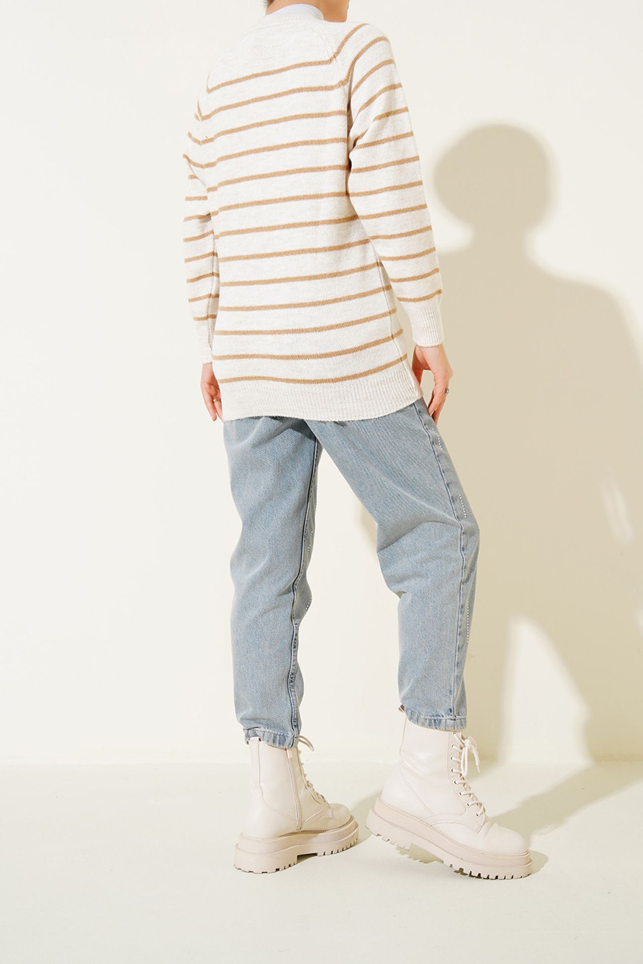 BDART Striped Knit Sweater with Button Closure 4