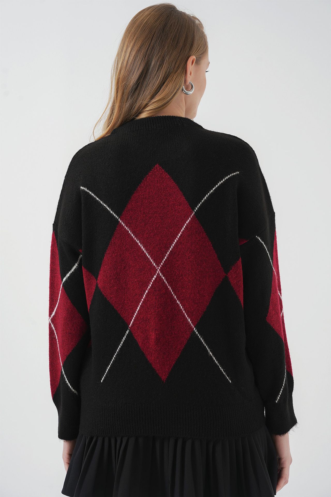 BDART Oversized Argyle Crew Neck Jumper 6