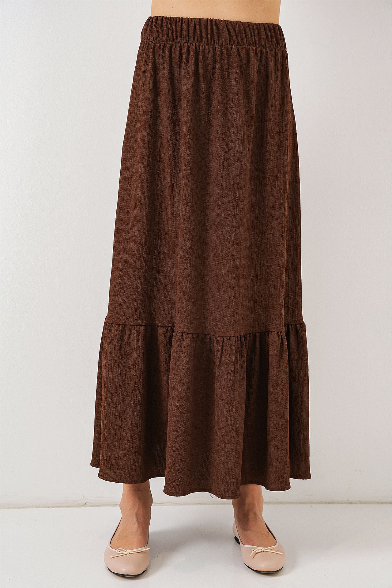 BDART Textured Maxi Knit Skirt with Elastic Waist 4