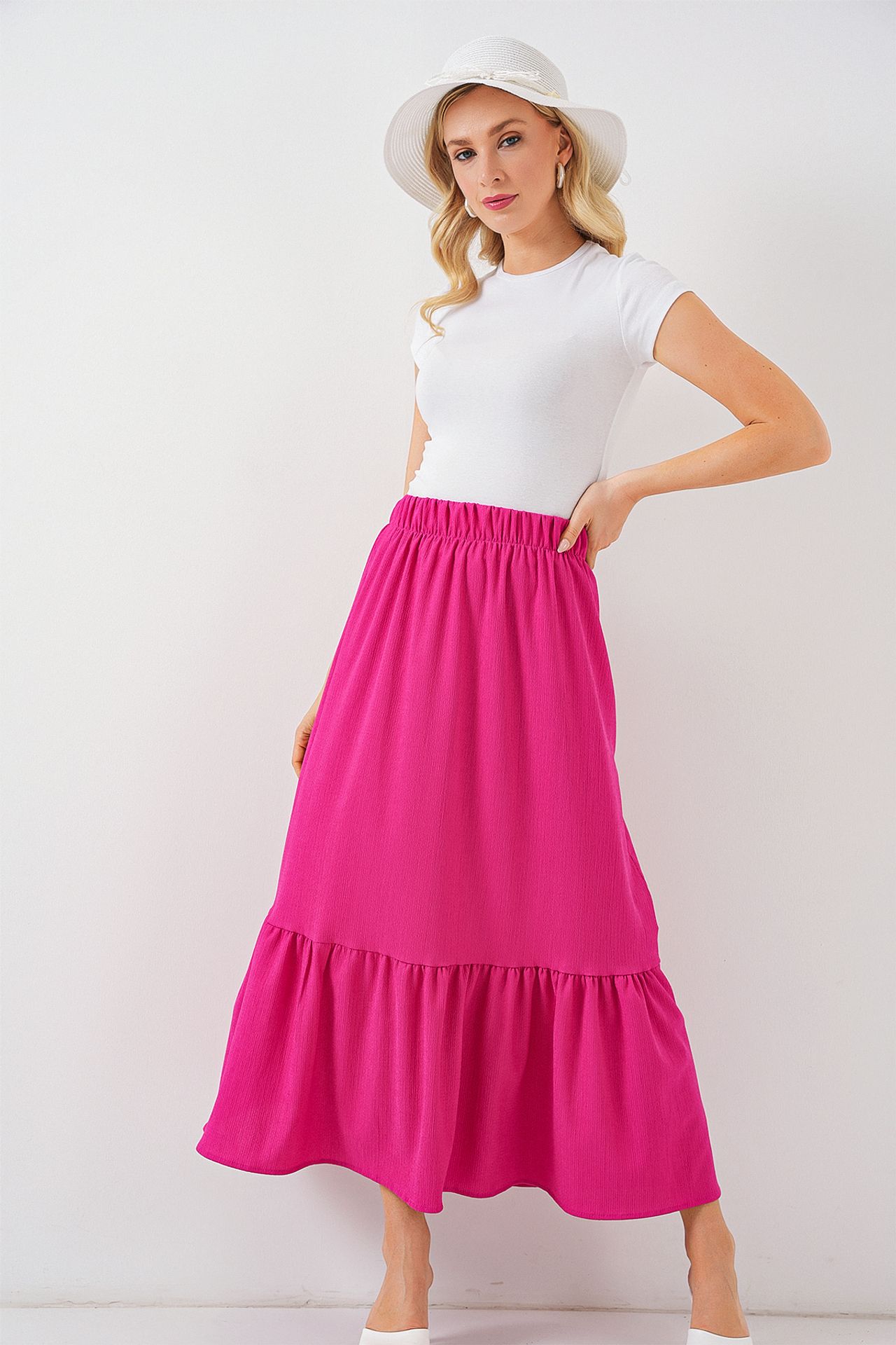 BDART Textured Maxi Knit Skirt with Elastic Waist 5
