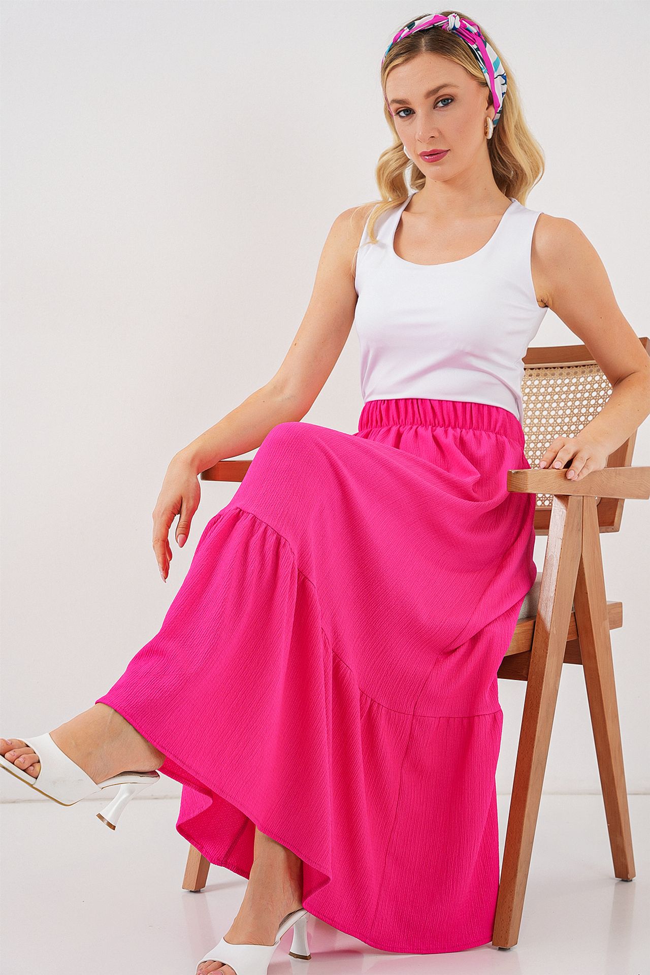 BDART Textured Maxi Knit Skirt with Elastic Waist 3