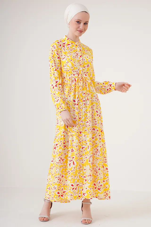 BDART Maxi Dress with Patterned and Button Closure