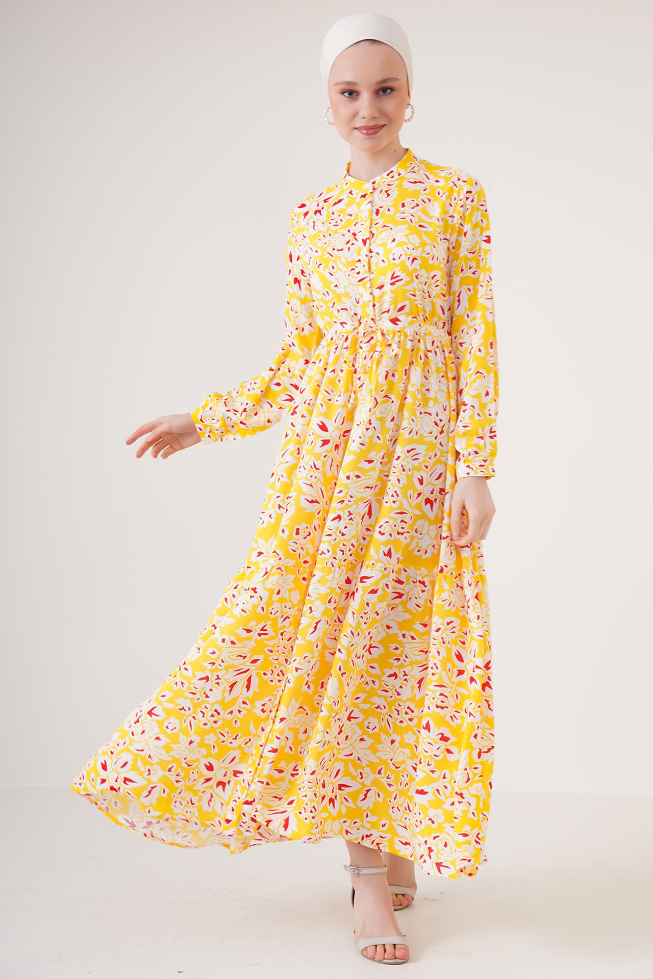 BDART Maxi Dress with Patterned and Button Closure 2