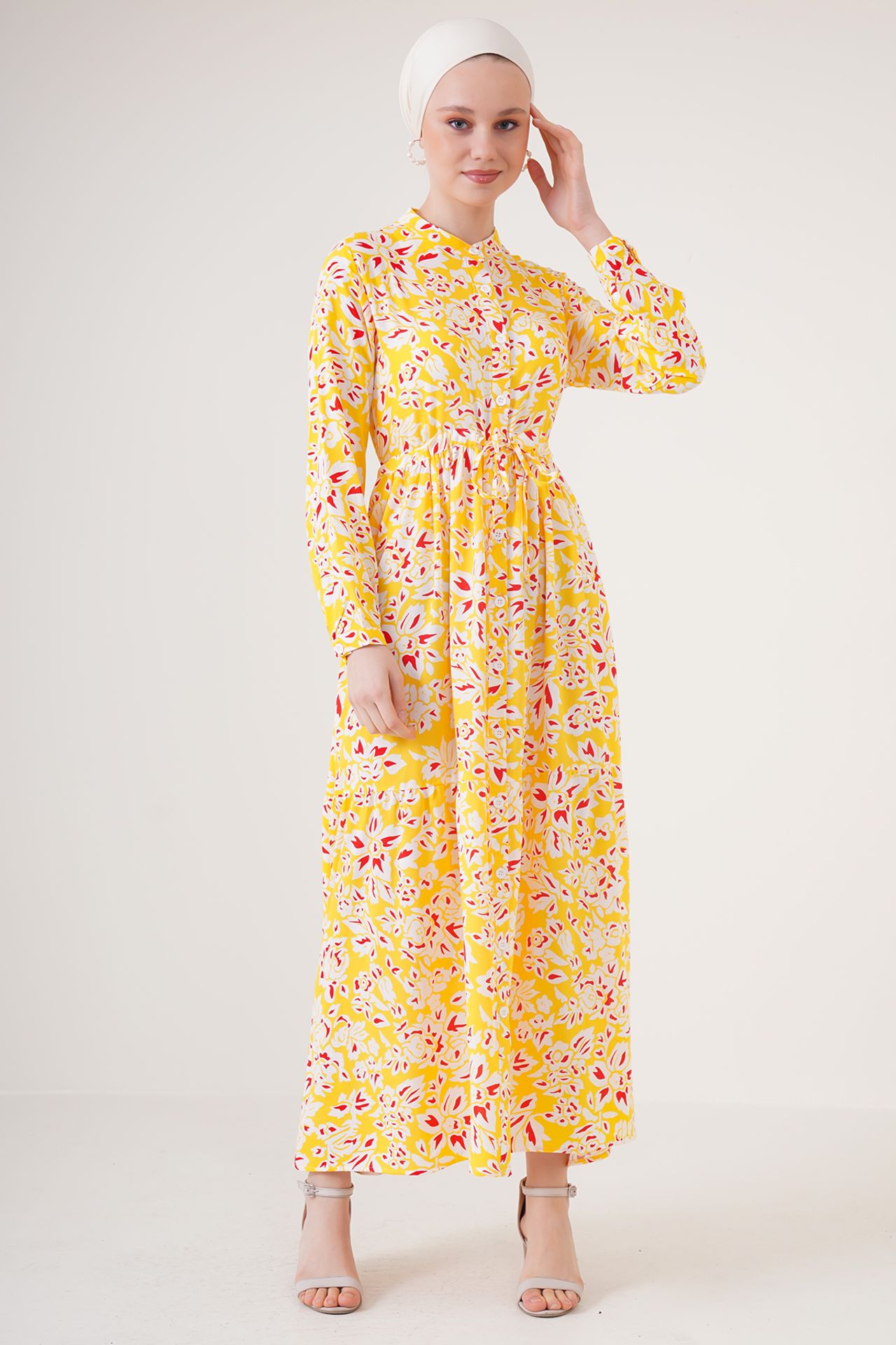 BDART Maxi Dress with Patterned and Button Closure 3