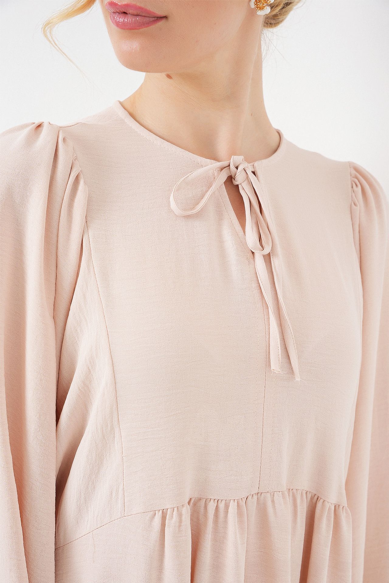 BDART Textured Patterned Maxi Dress with Bow 5
