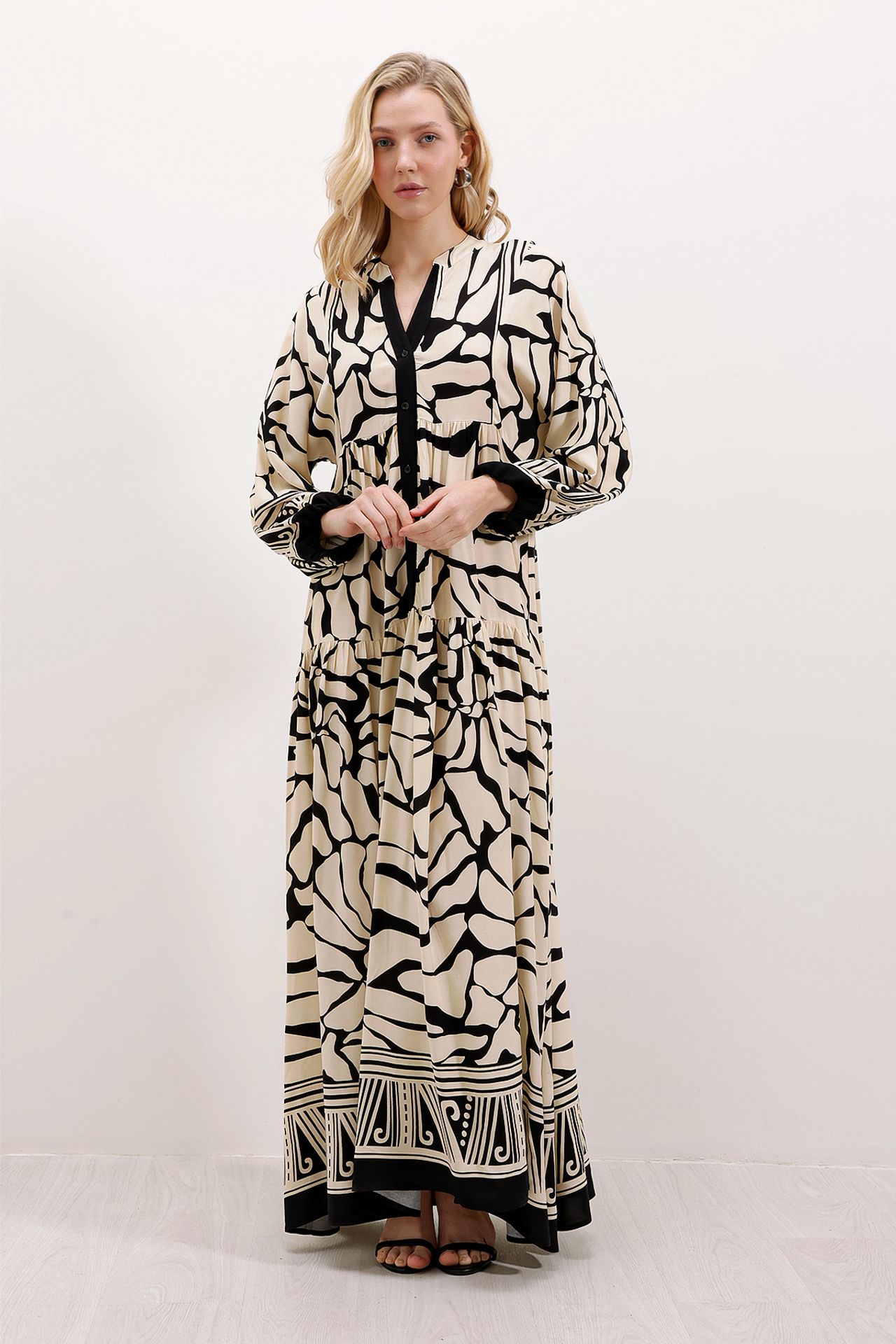 BDART Printed V-Neck Maxi Dress 1