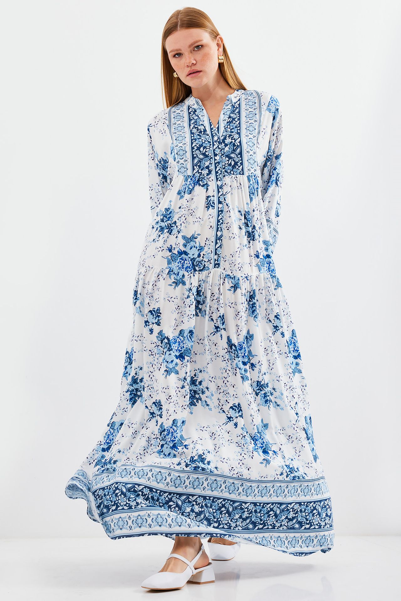 BDART Printed V-Neck Maxi Dress 1