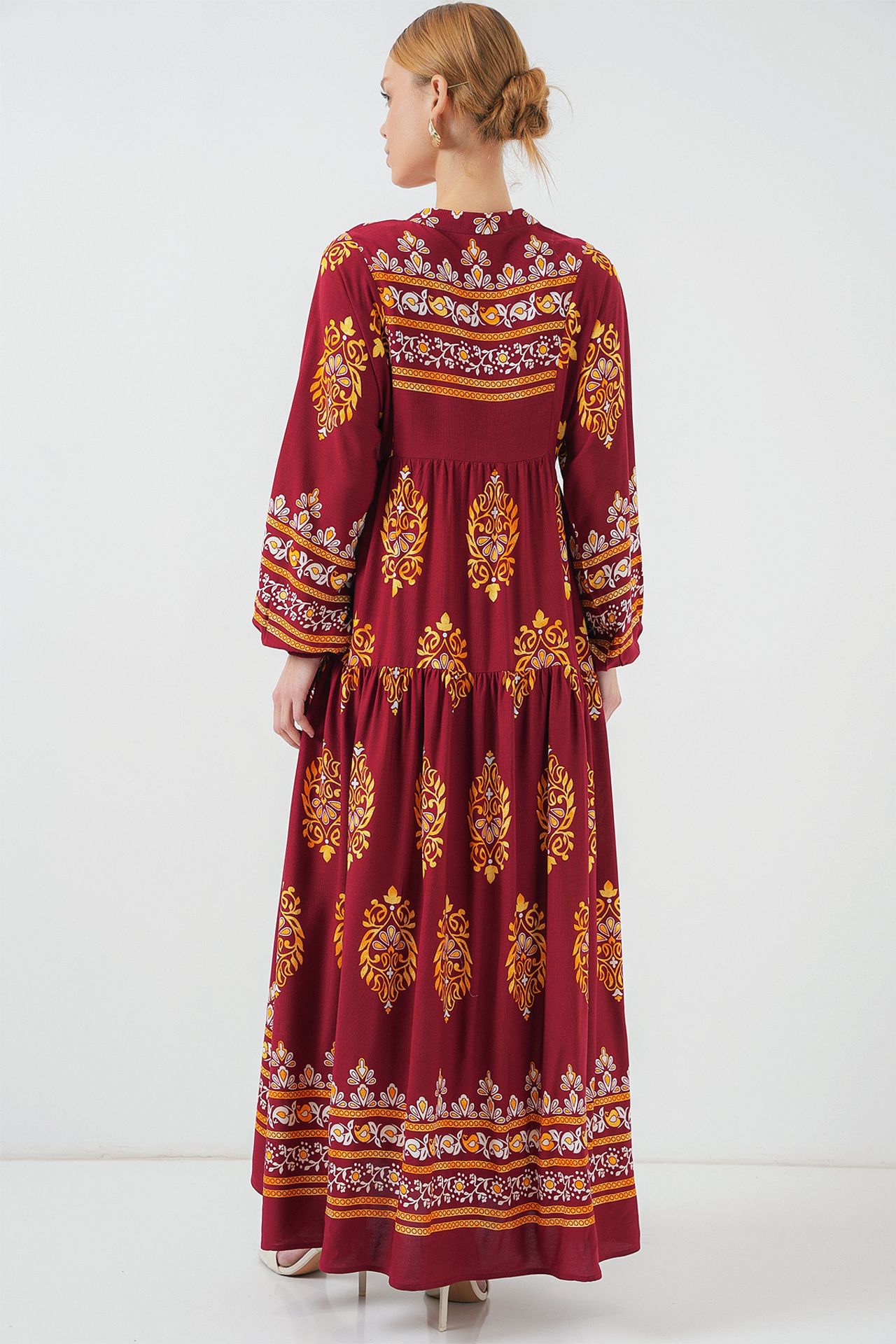 BDART Printed V-Neck Maxi Dress with Button Closure 6