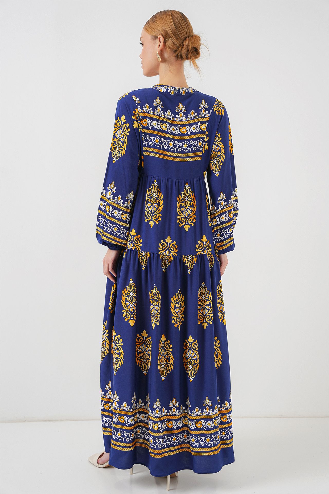 BDART Printed V-Neck Maxi Dress with Button Closure 6