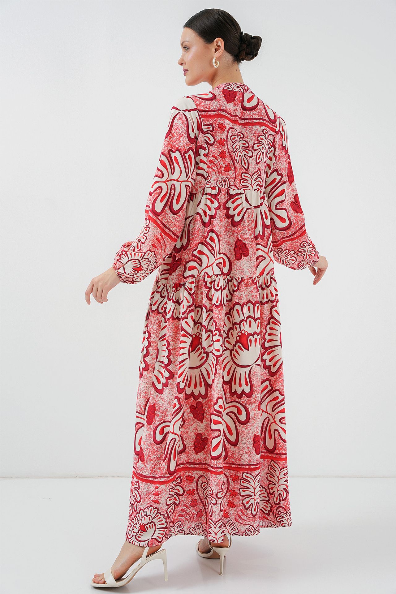 BDART Printed V-Neck Maxi Dress with Button Closure 5