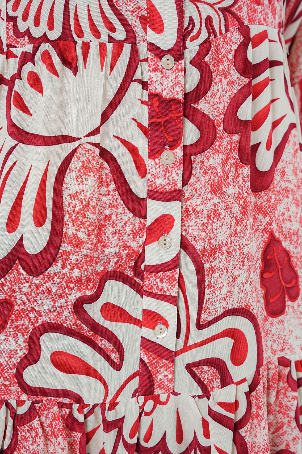 BDART Printed V-Neck Maxi Dress with Button Closure 4