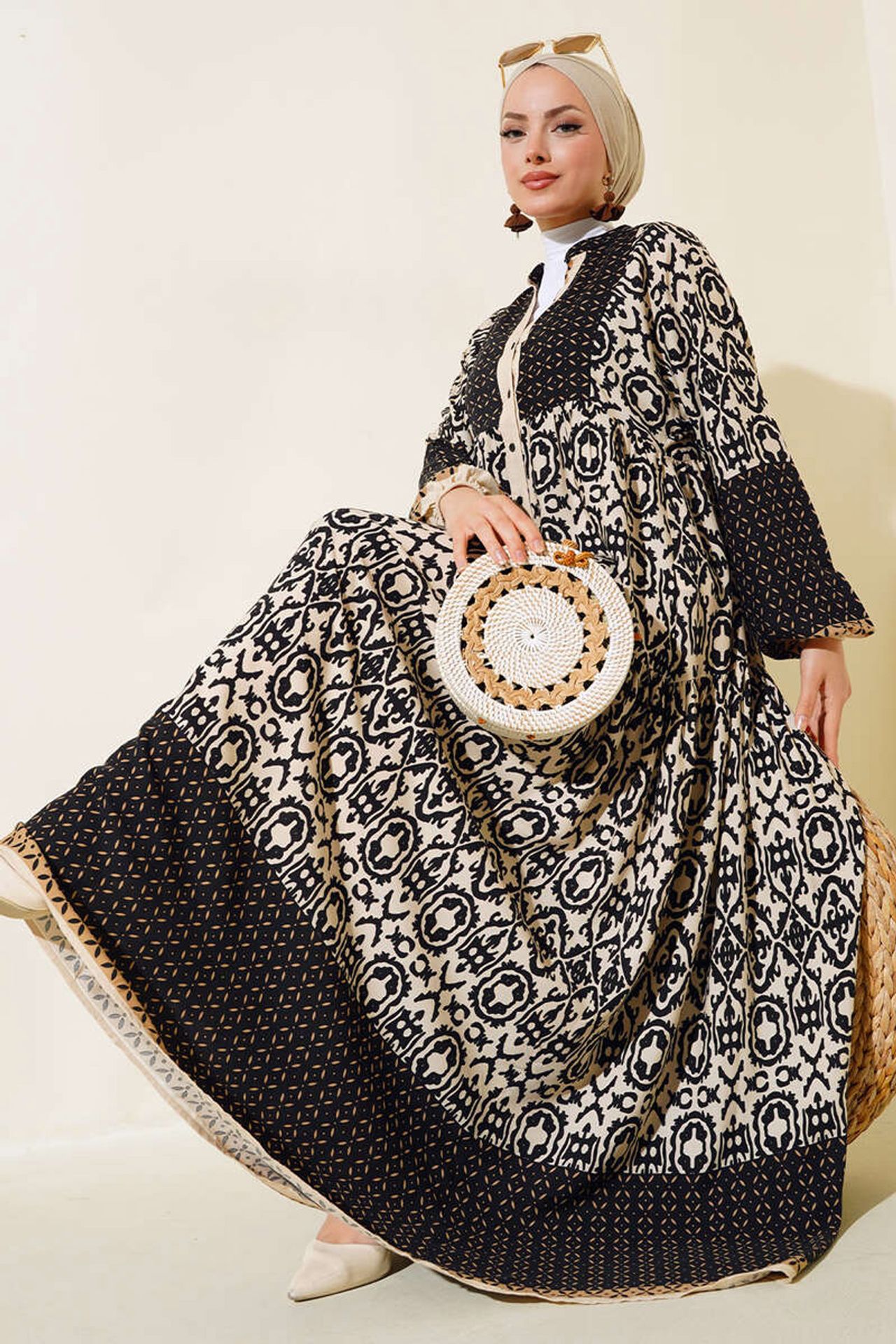 BDART Printed V-Neck Maxi Dress 1