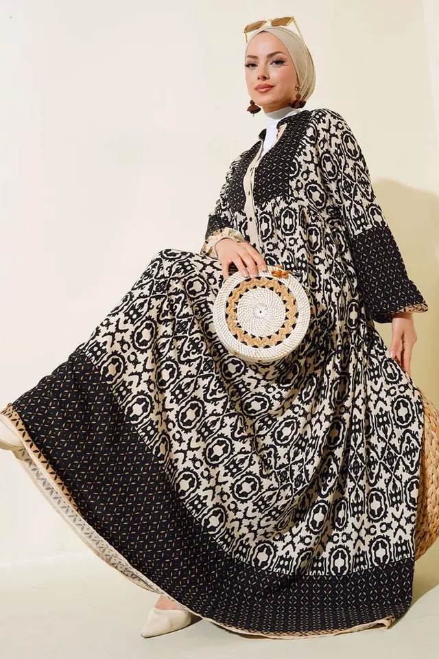 BDART Printed V-Neck Maxi Dress