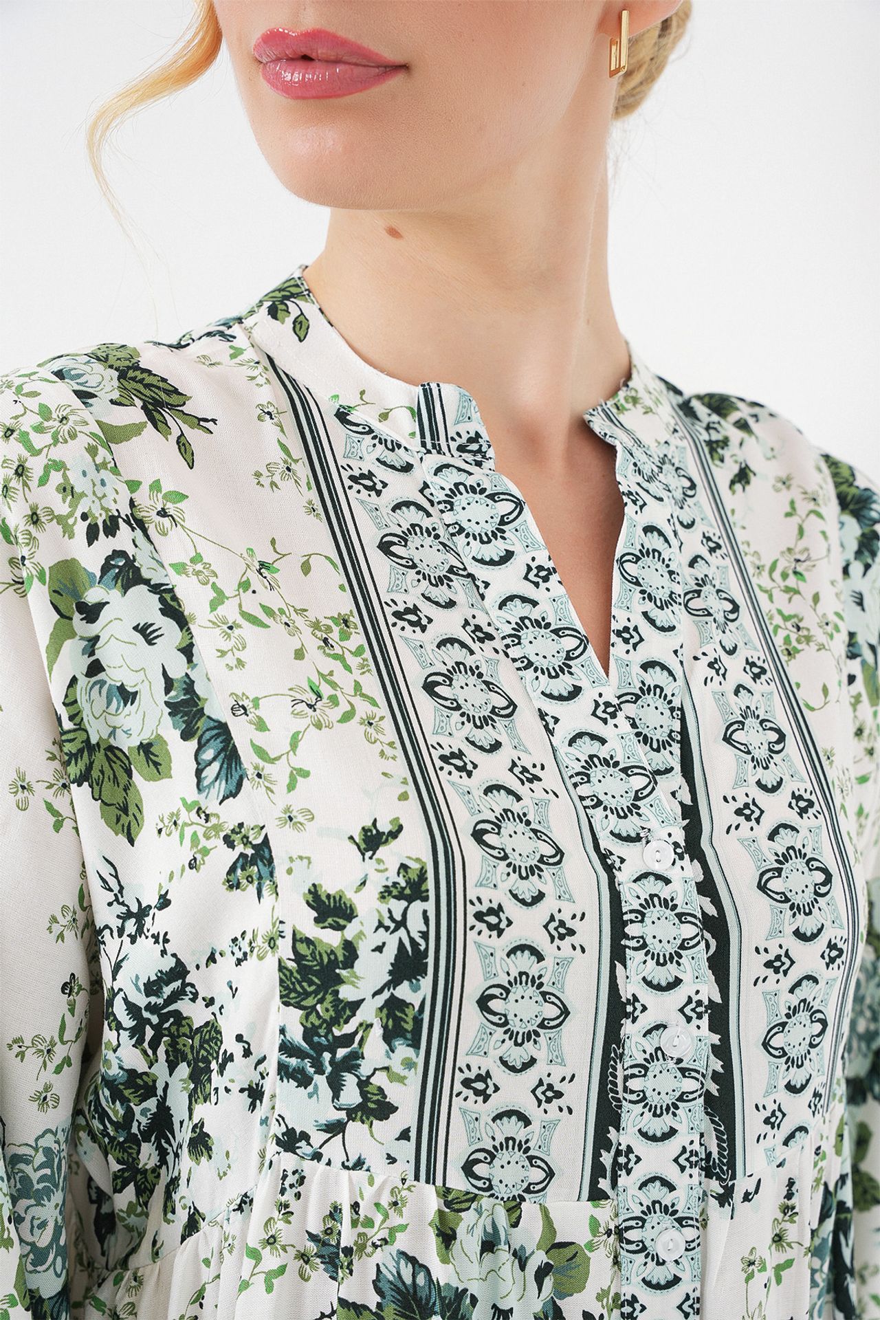 BDART Printed V-Neck Maxi Dress