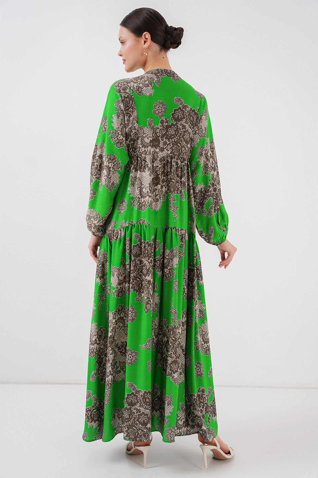 BDART Printed V-Neck Maxi Dress with Button Closure 5