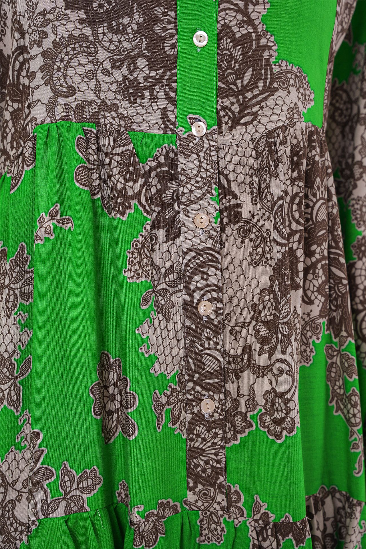 BDART Printed V-Neck Maxi Dress with Button Closure 4