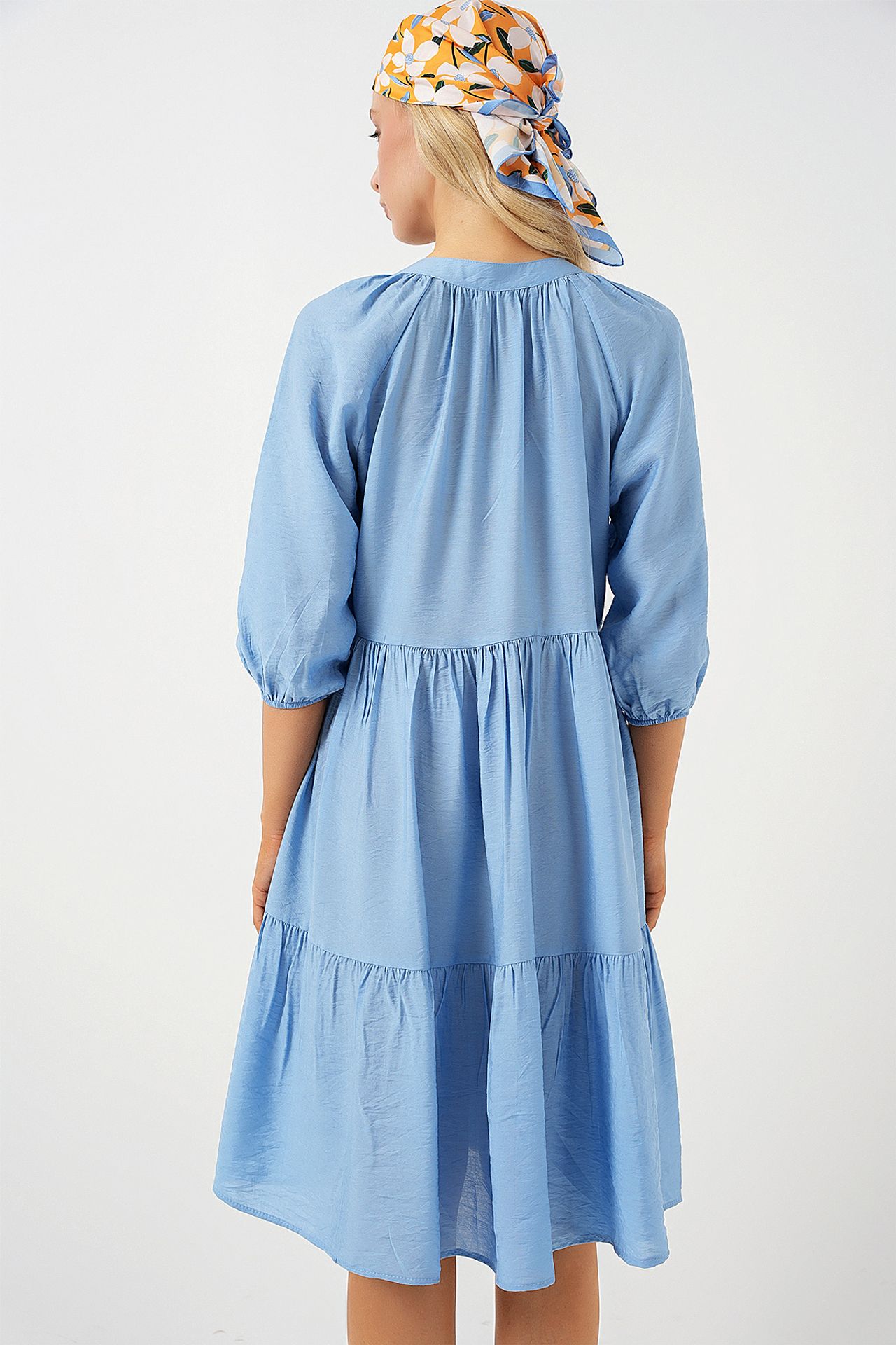 BDART Textured Midi Dress with Button Closure