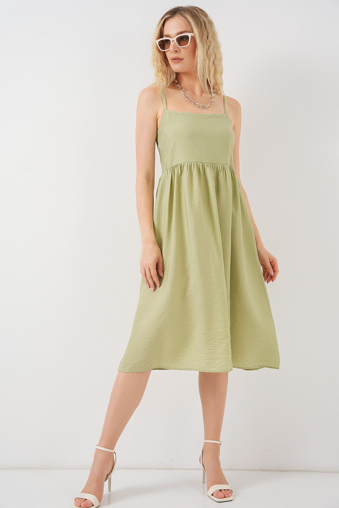 BDART Square Collar Textured Midi Dress 2