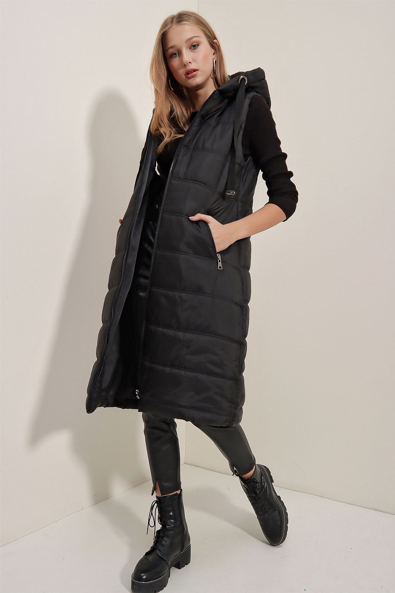 BDART Long Hooded Zipper Vest 10