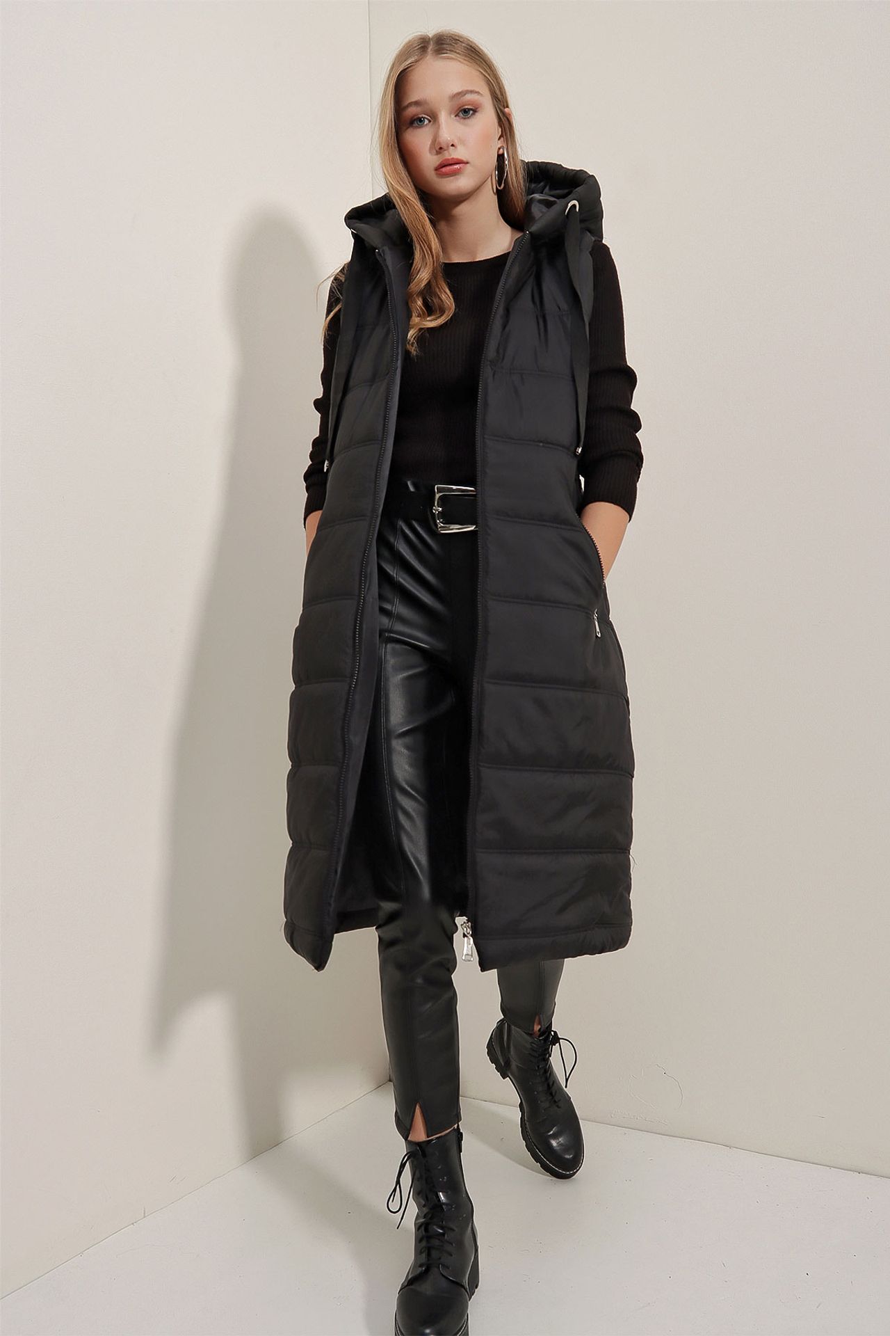 BDART Long Hooded Zipper Vest 6