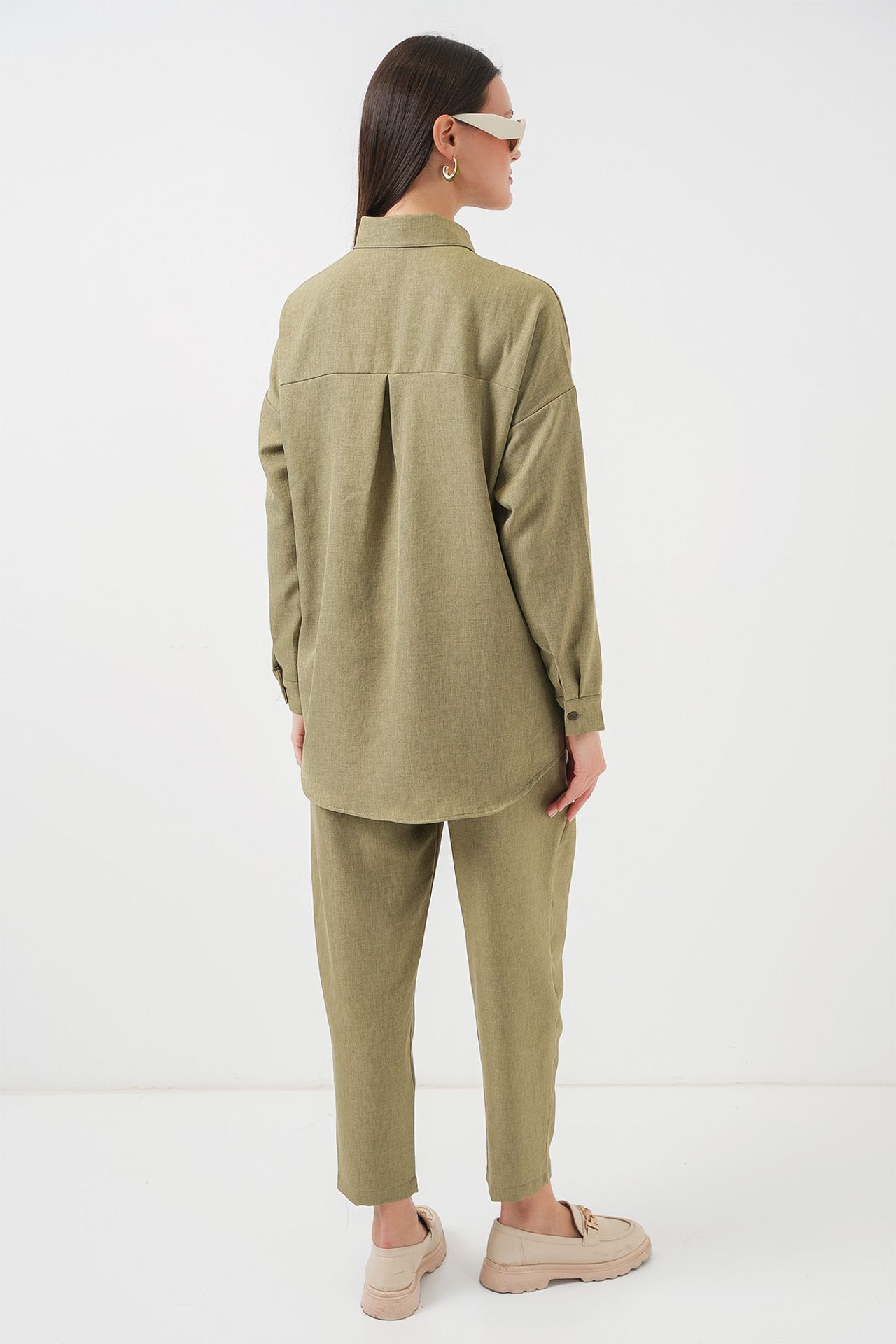 BDART Linen Blend Long Sleeve Shirt and Pants Co-ord Set