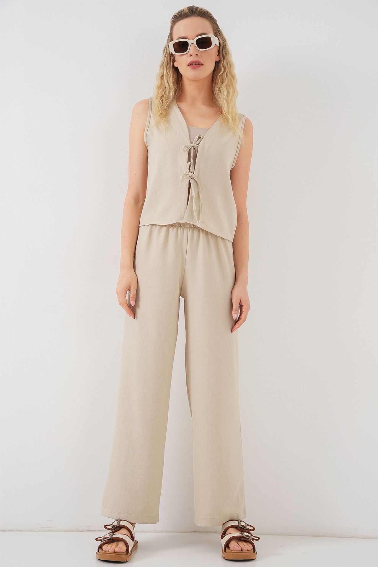 BDART Textured V-Neck Tunic and Wide Leg Pants Set 4