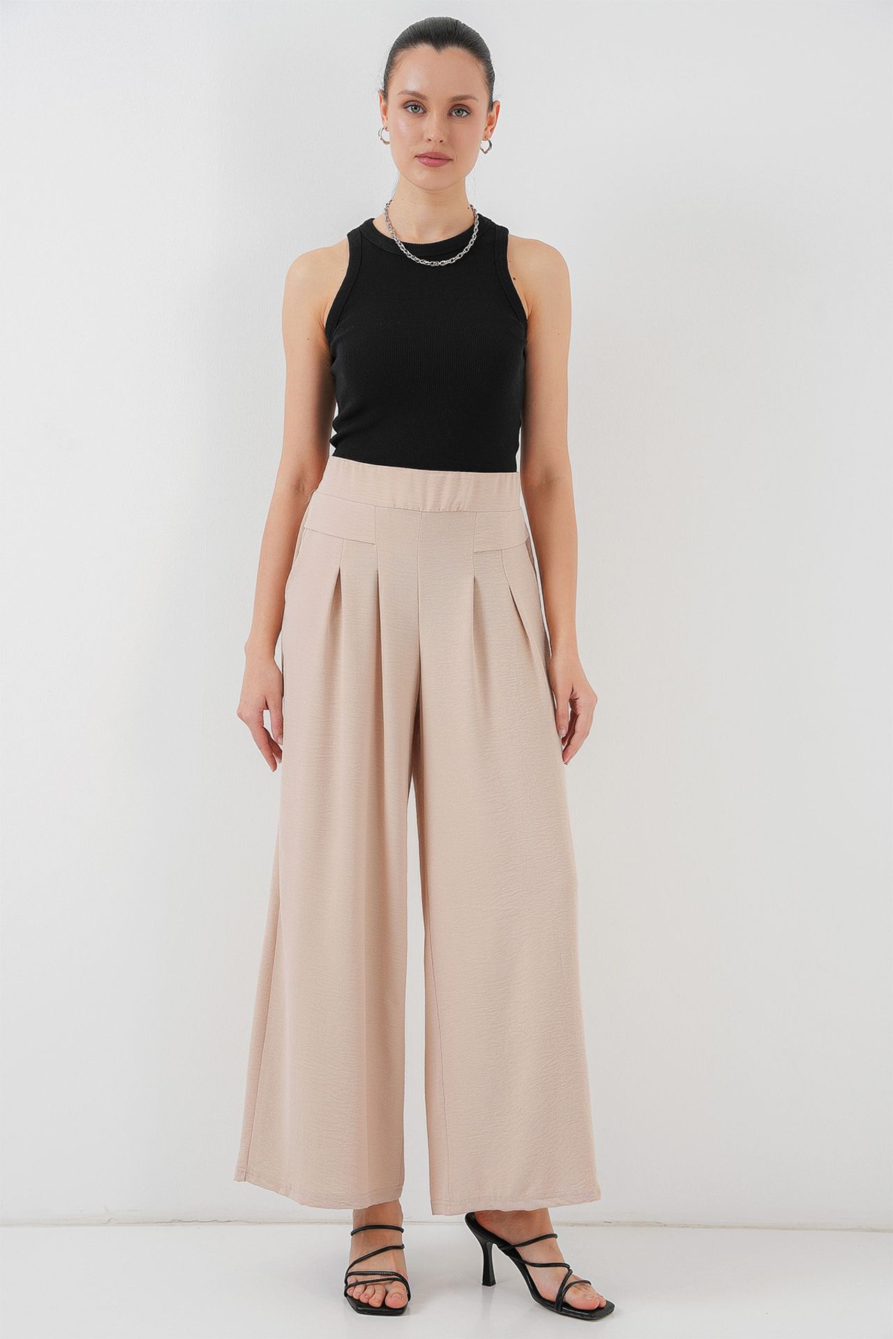 BDART Pleated Wide Leg Crepe Pants 1