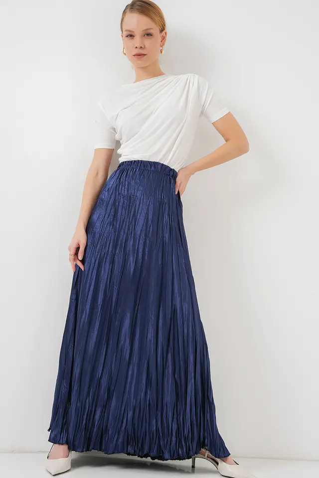 BDART Textured Maxi Skirt with Elastic Waist