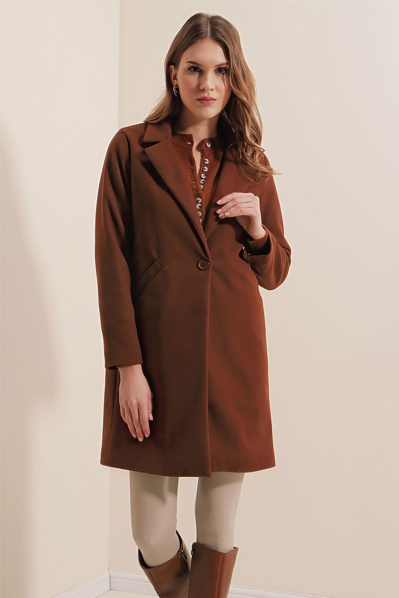 BDART Buttoned Long Coat with Pockets 1