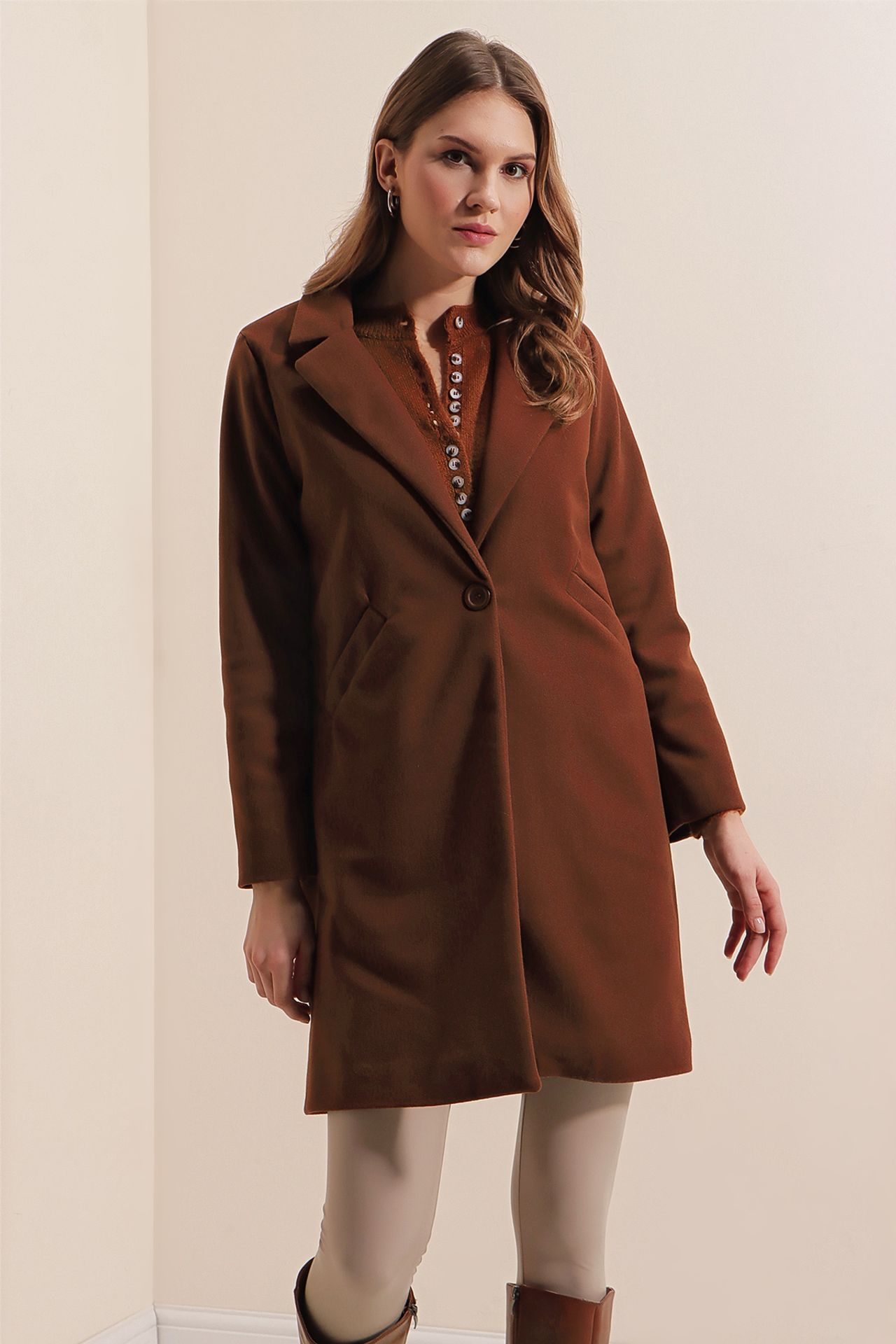 BDART Buttoned Long Coat with Pockets 3