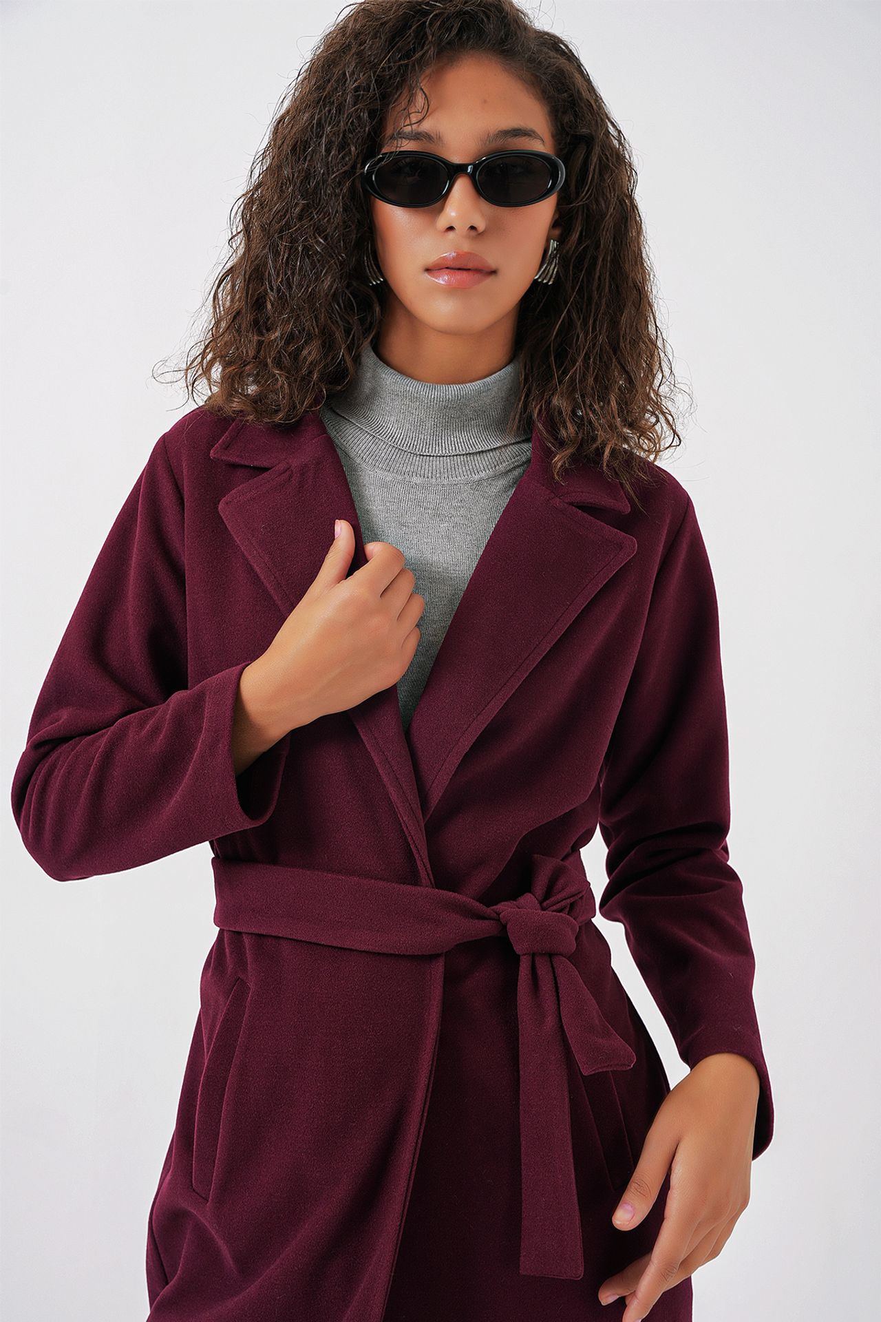 BDART Double Breasted Tie Closure Textured Coat 4