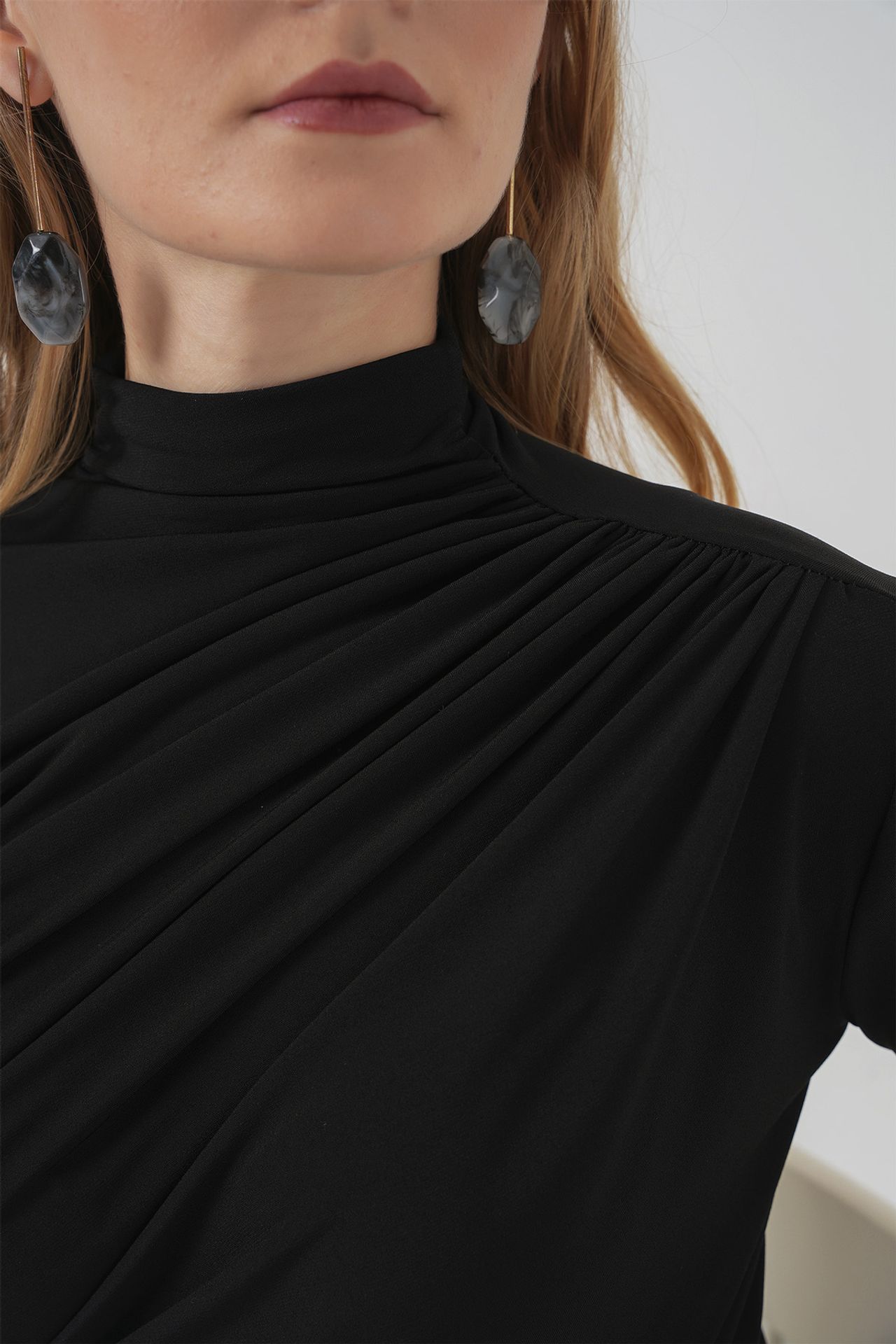 BDART Fitted Turtleneck Blouse with Drape Detail 6
