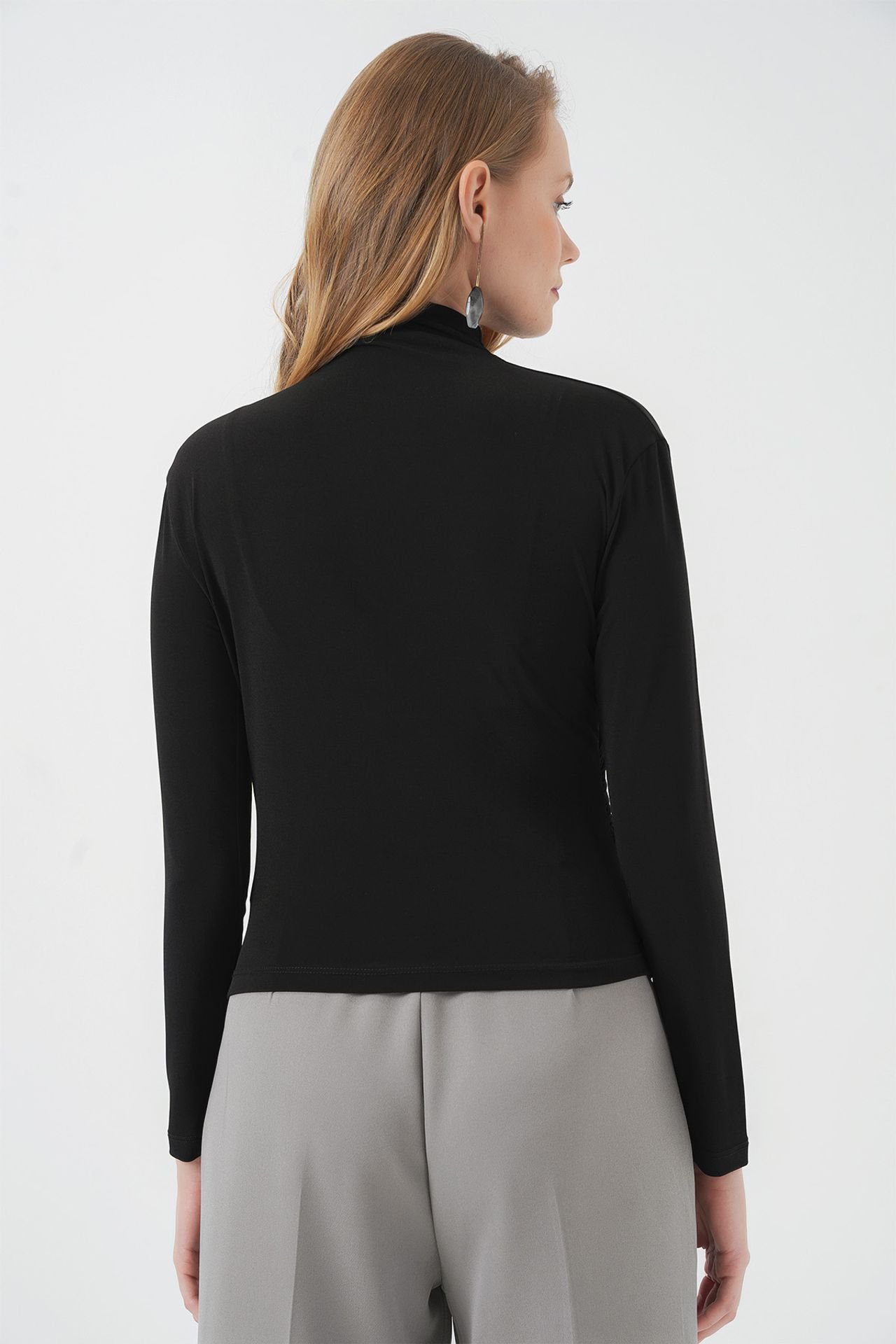 BDART Fitted Turtleneck Blouse with Drape Detail 7