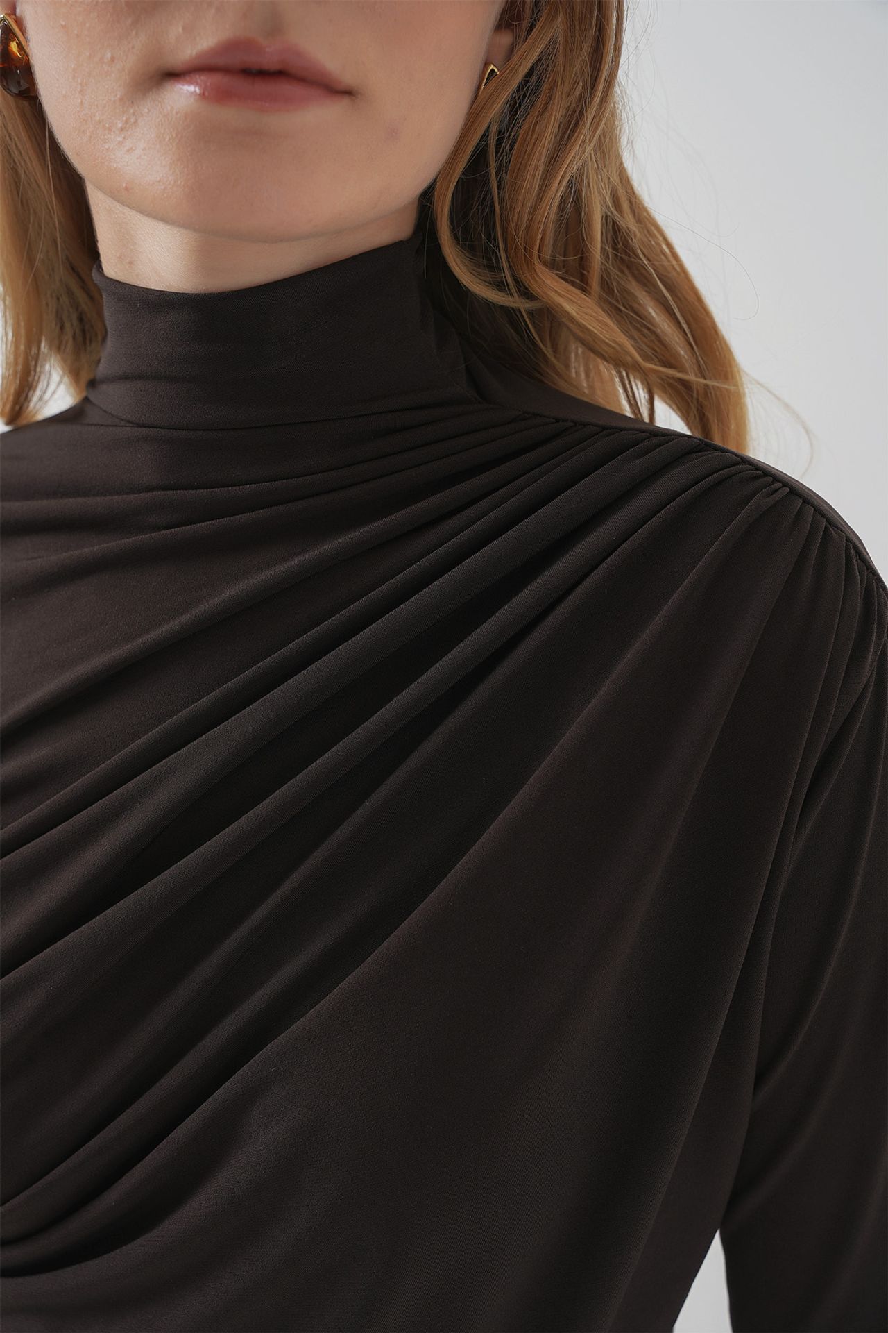 BDART Fitted Turtleneck Blouse with Drape Detail 6