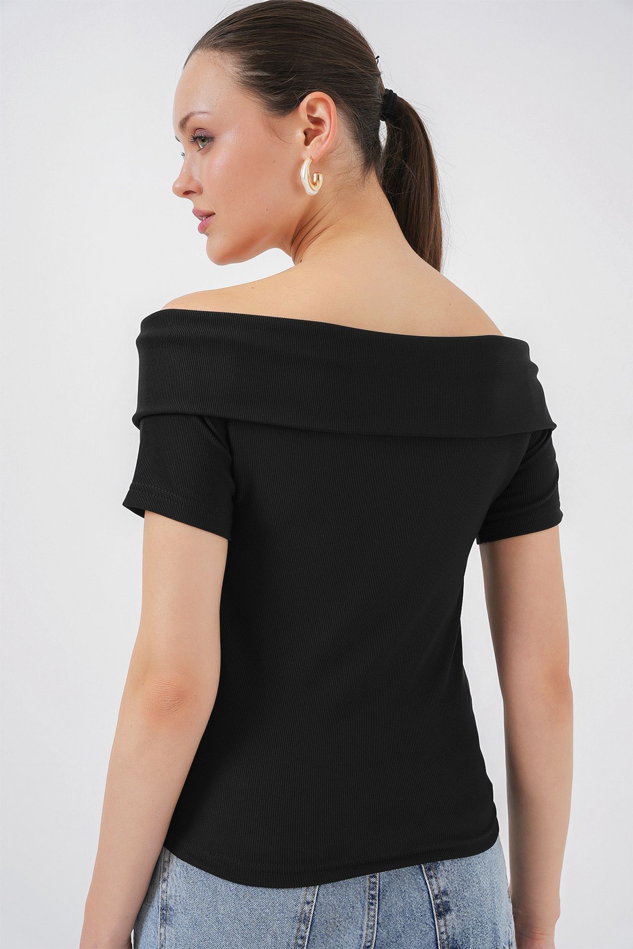 BDART Boat Neck Ribbed Blouse with Bow 6