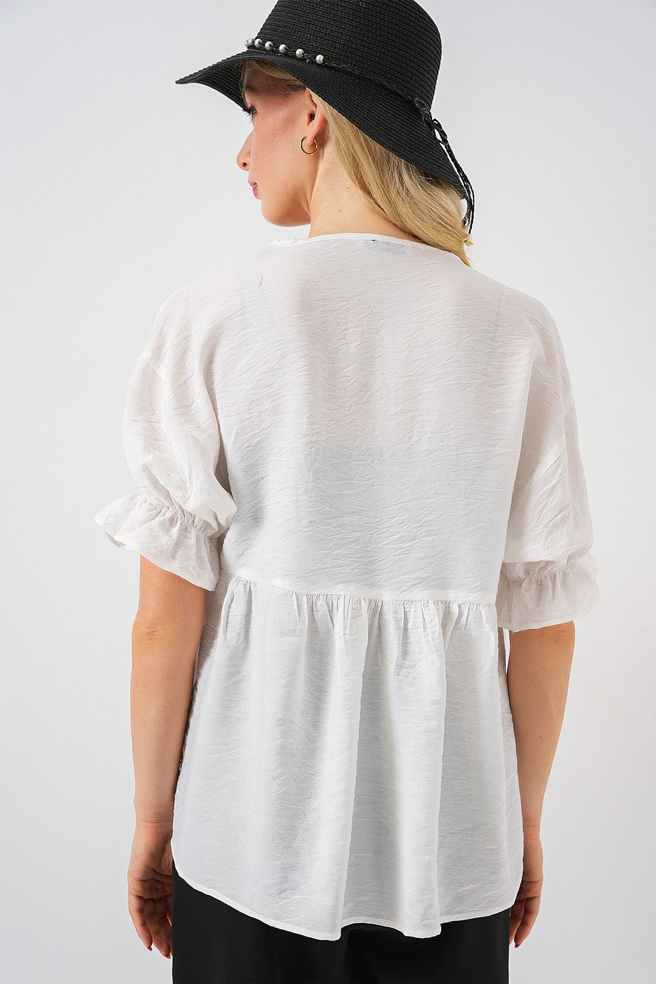 BDART Textured V-Neck Blouse with Bow 6