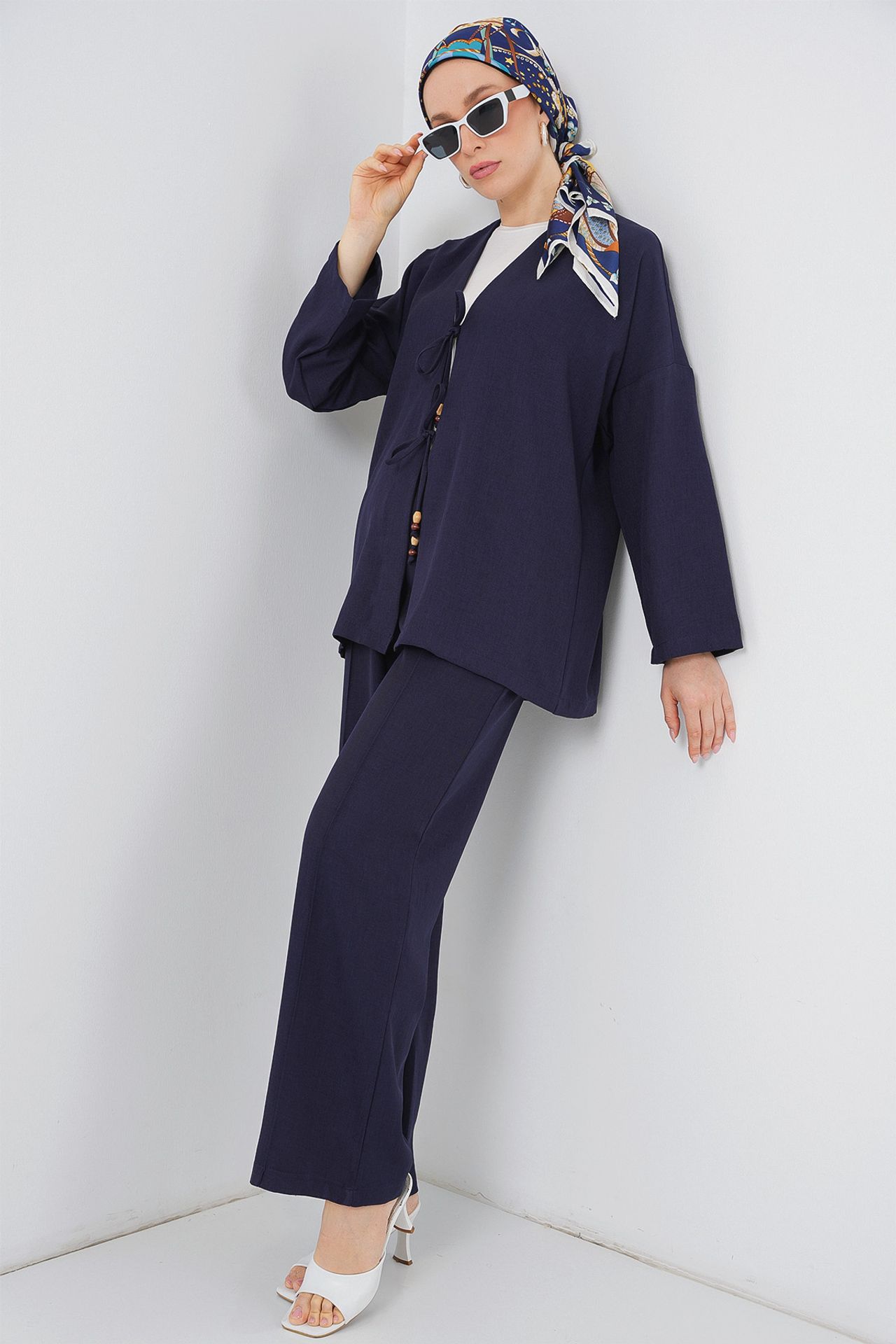 BDART V-Neck Cardigan and Wide Leg Pants Set 3